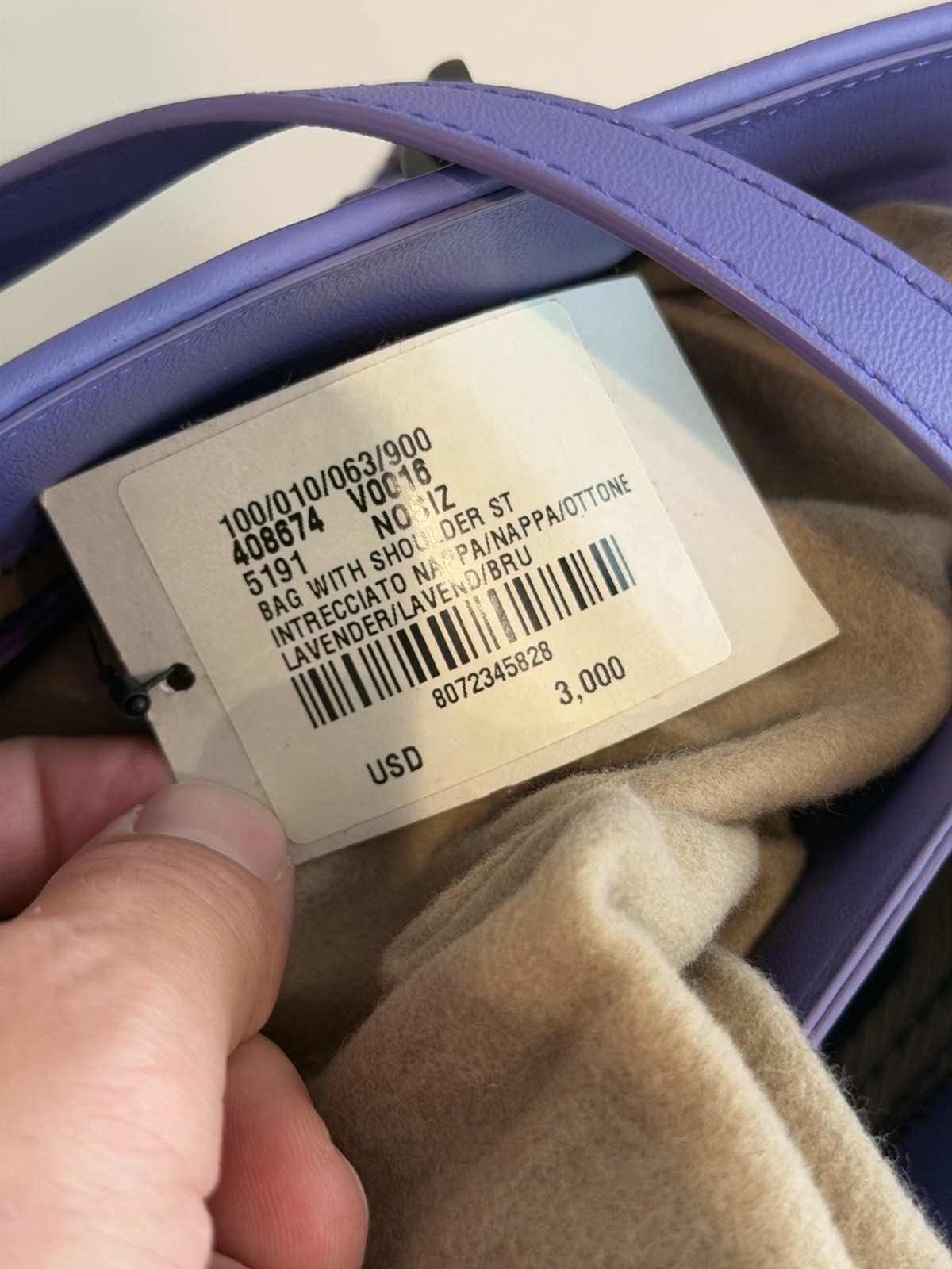 Bottega Veneta Pacific Top Handle Shoulder Bag Intrecciato Lavender (New w Tags)