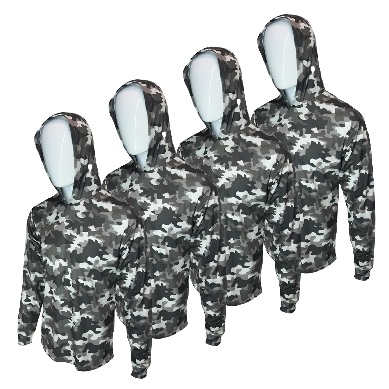 4 PACK – Hi Visibility ultra light weight Long sleeve hoodie / polyester birdeye