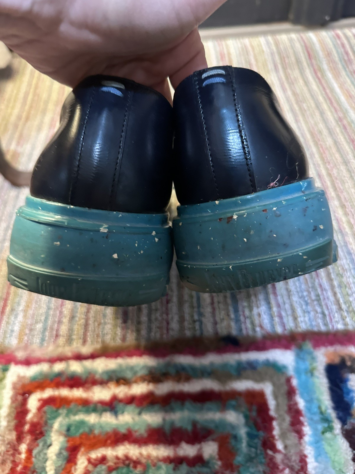 Fluevog EXCELLENT Official Tuesday Classic everyday blue/turquoise derby -12