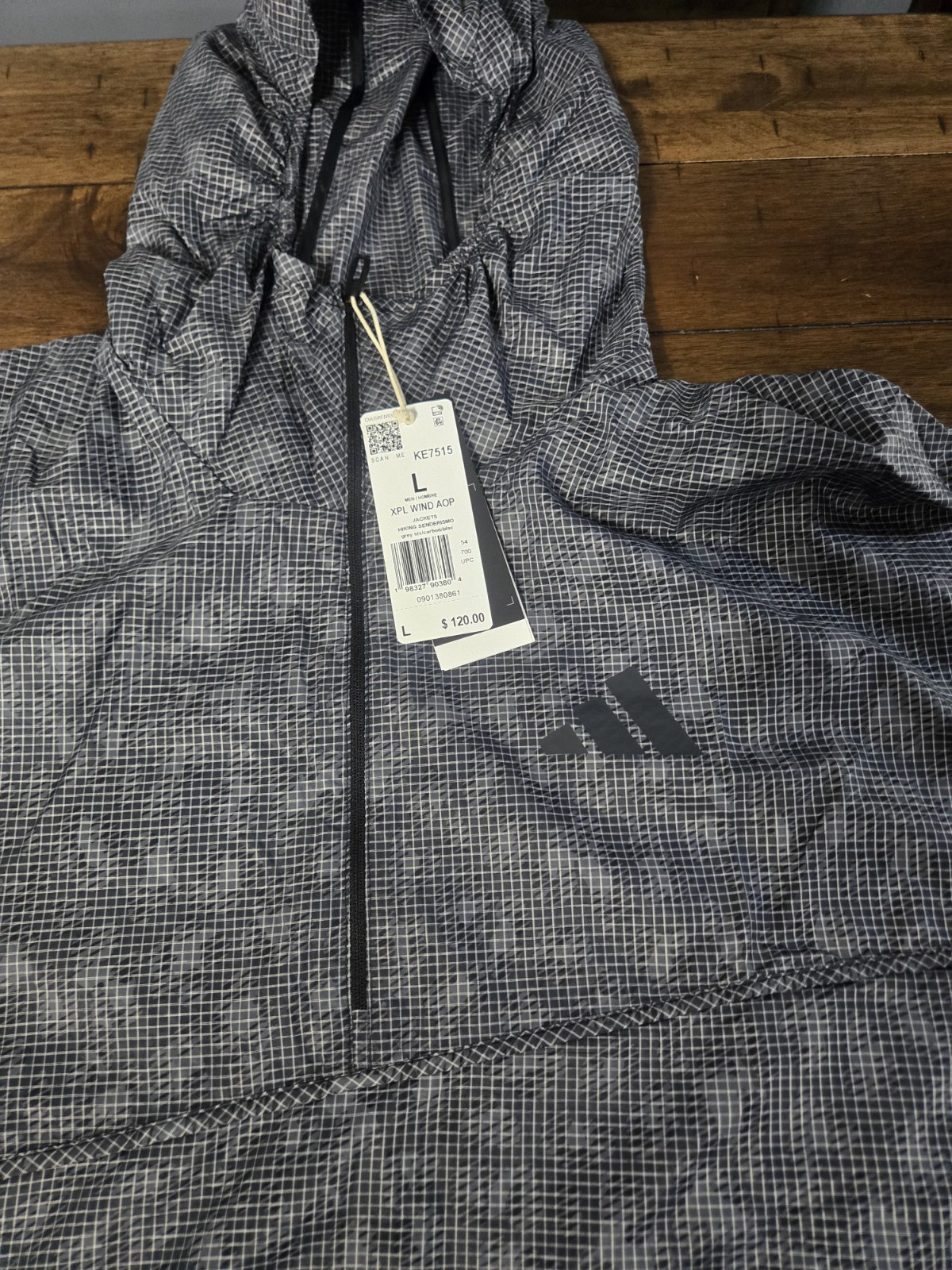 Adidas Terrex Xploric Clima365 Men’s Sz L Wind Anorak Jacket Grey Carbon KE7515