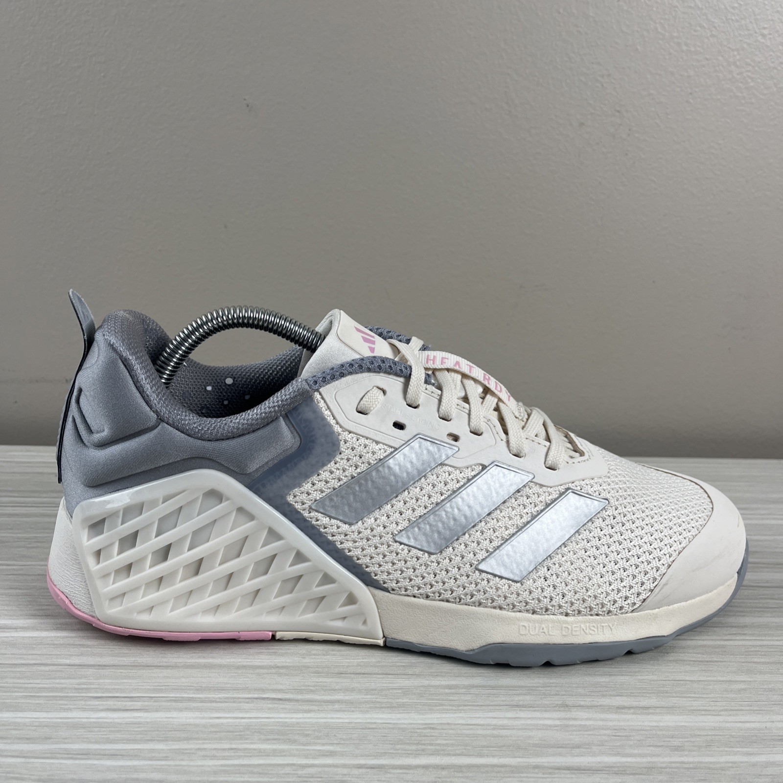 Adidas Dropset 3 Training Shoes Women Size 10 Gray Ivory Pink Adiwear 6 Heat.RDY