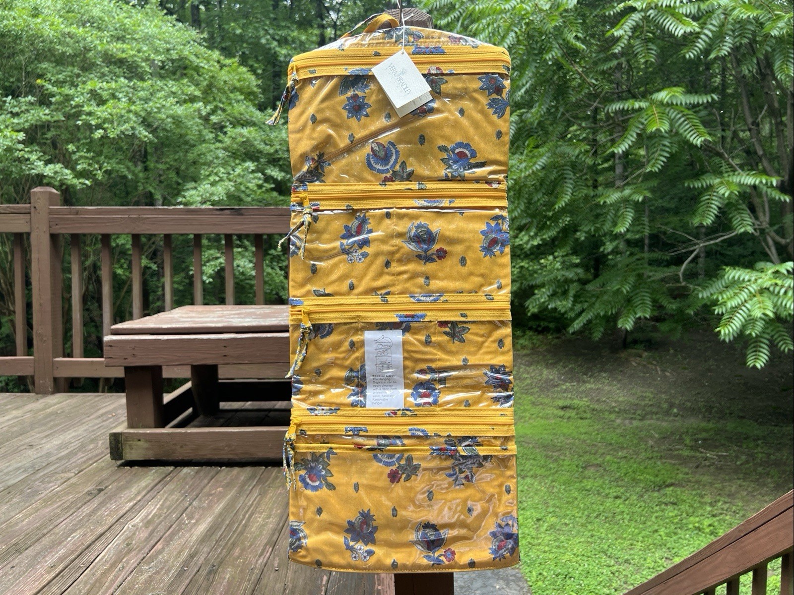 Vera Bradley 100% Cotton Feminine Floral French Yellow Hanging Organizer USA