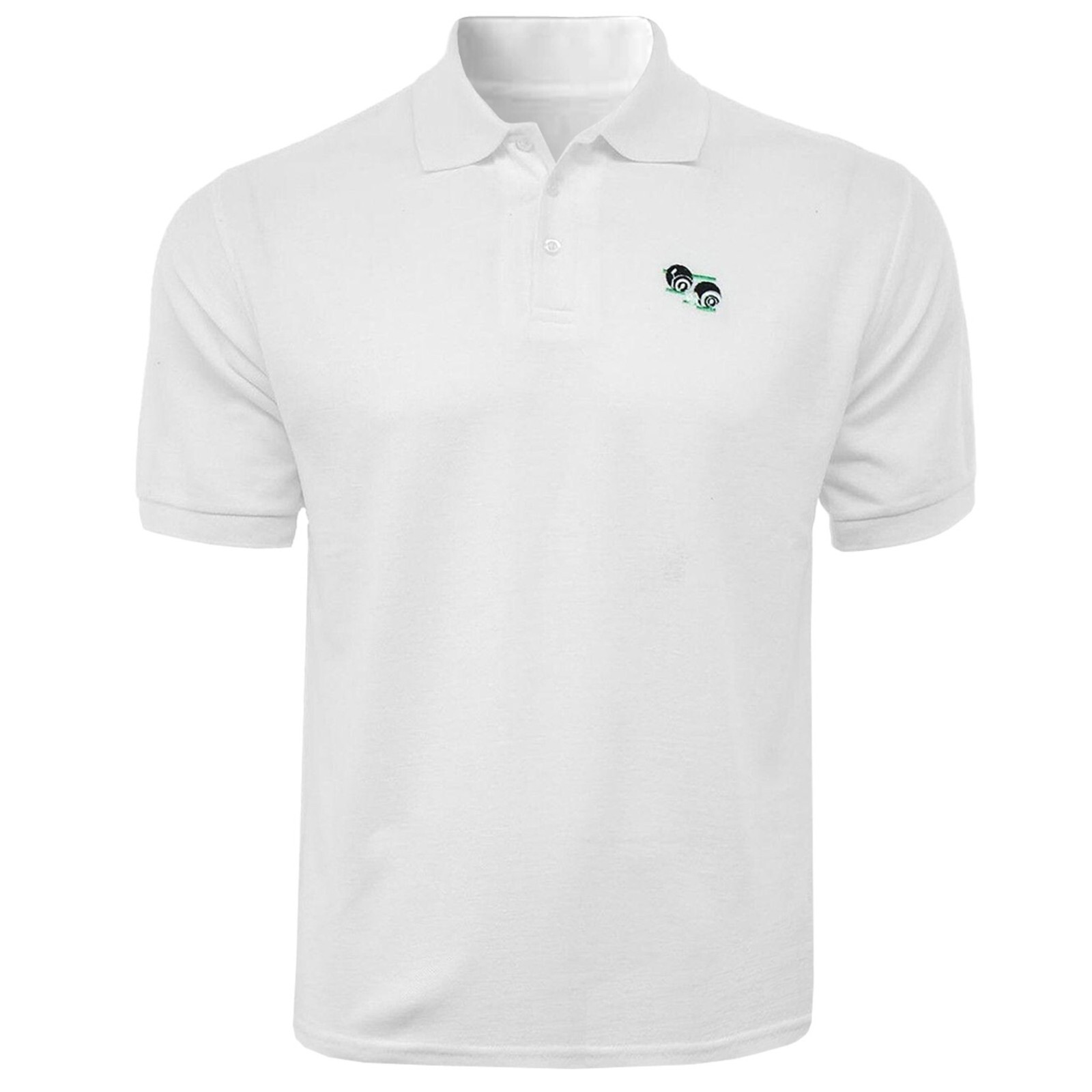 Lawn Bowls Bowling White Polo Shirt with Logo