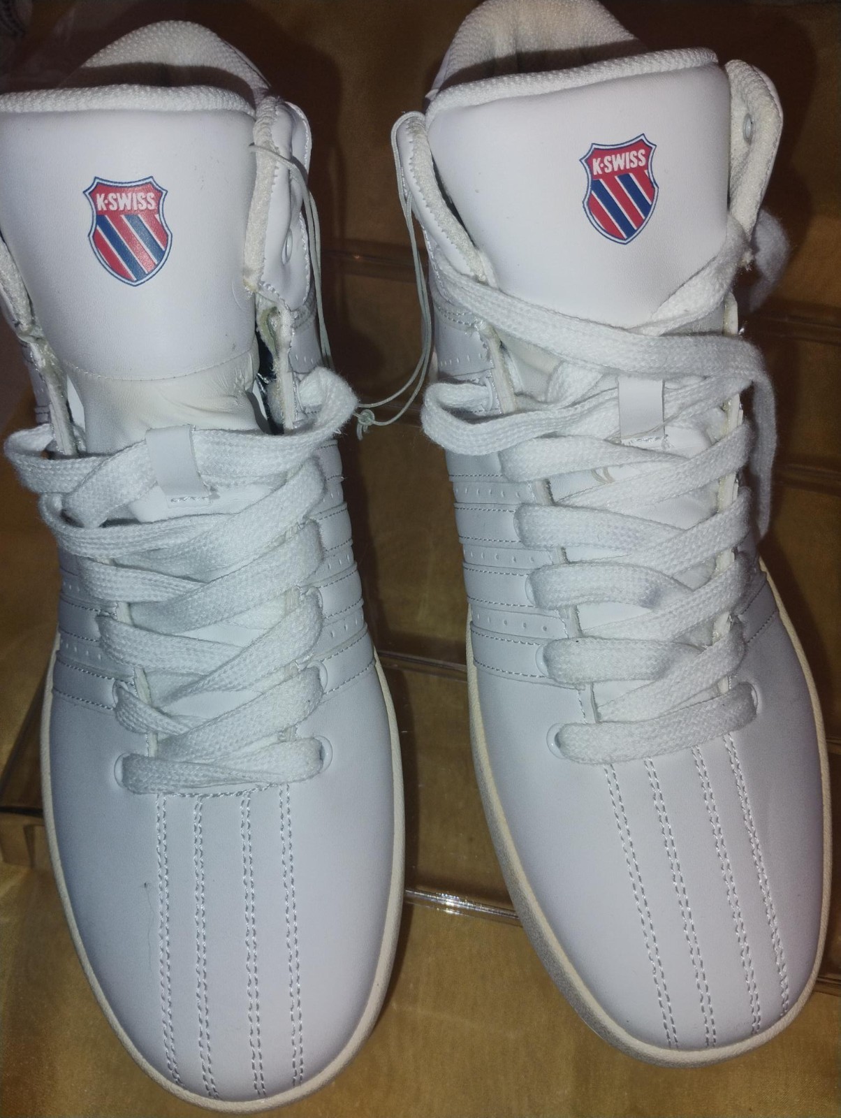 K-Swiss Men’s Size 8 White High Top Casual Athletic Sneakers Shoes