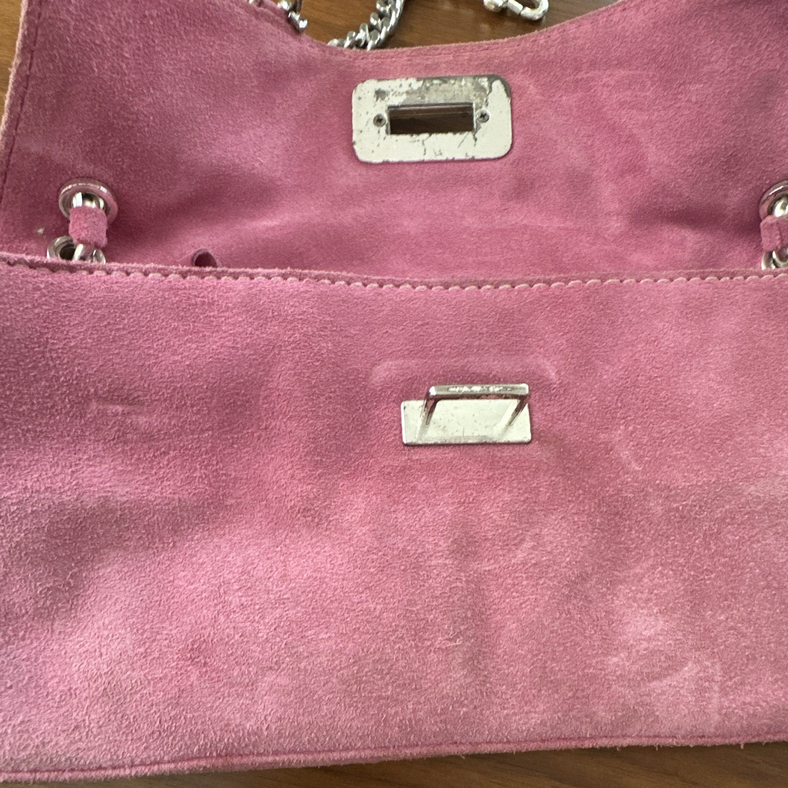 Michael Kors Small Pink Shoulder Bag Chain Strap, Zipper, Detachable Strap