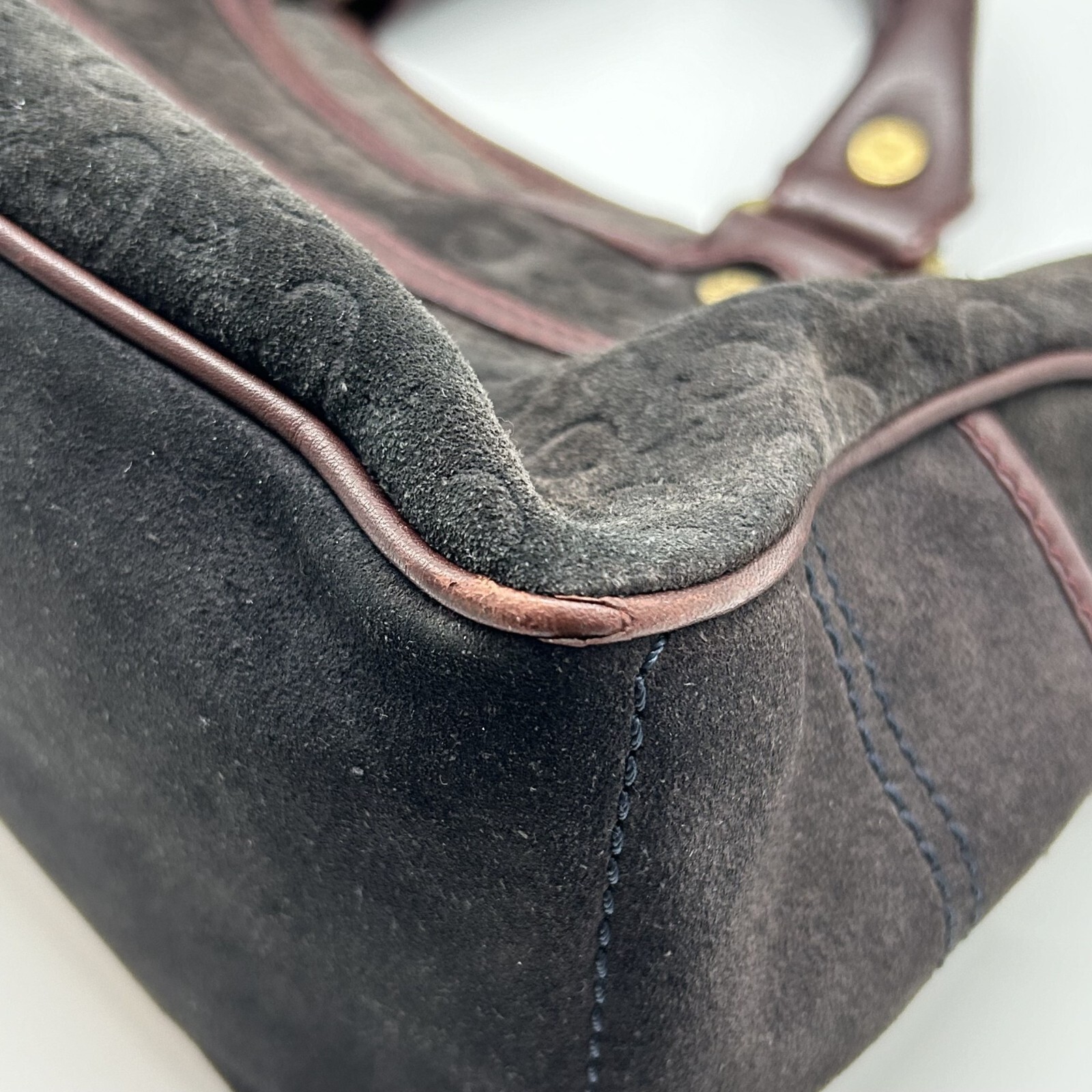 Authentic CELINE Macadam Boogie Bag Suede Leather Tote Bag
