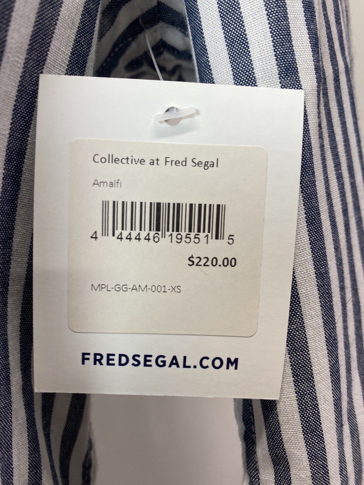Grant & Grace The Amalfi Chambray Soft Bttn Down Shirt White w Black Stripe XL