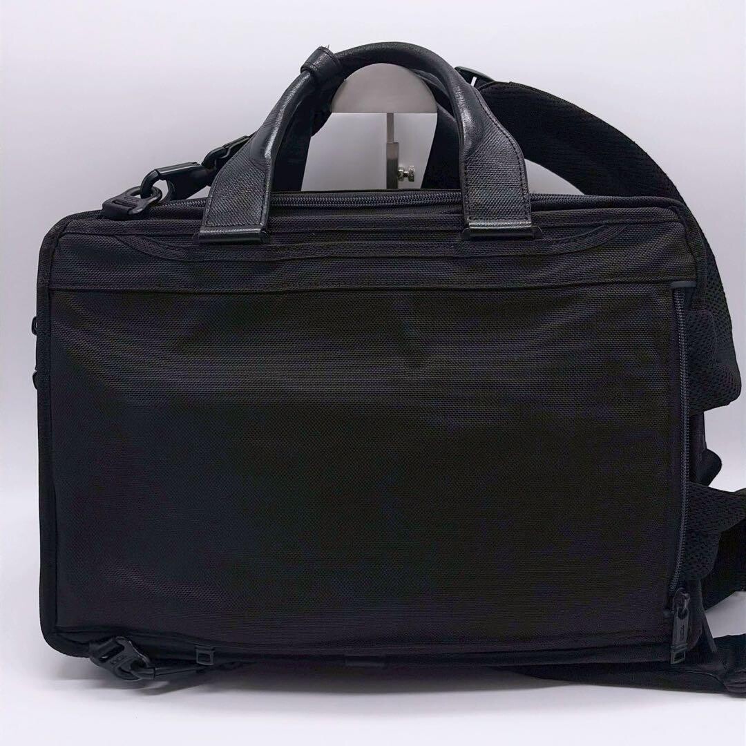 TUMI Alpha 3 3 Way Briefcase Backpack Black Navy PC Business Bag Authentic