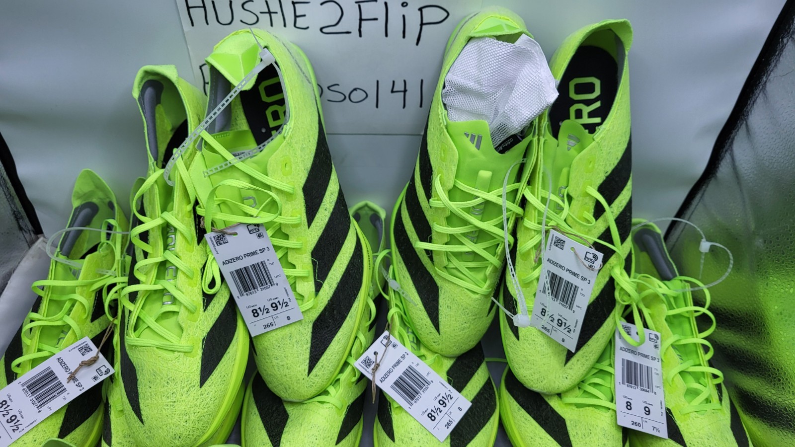 (8) Pair Lot New! Adidas Adizero Prime SP 3 Track Spikes Sizes 8, 8.5 IH5800