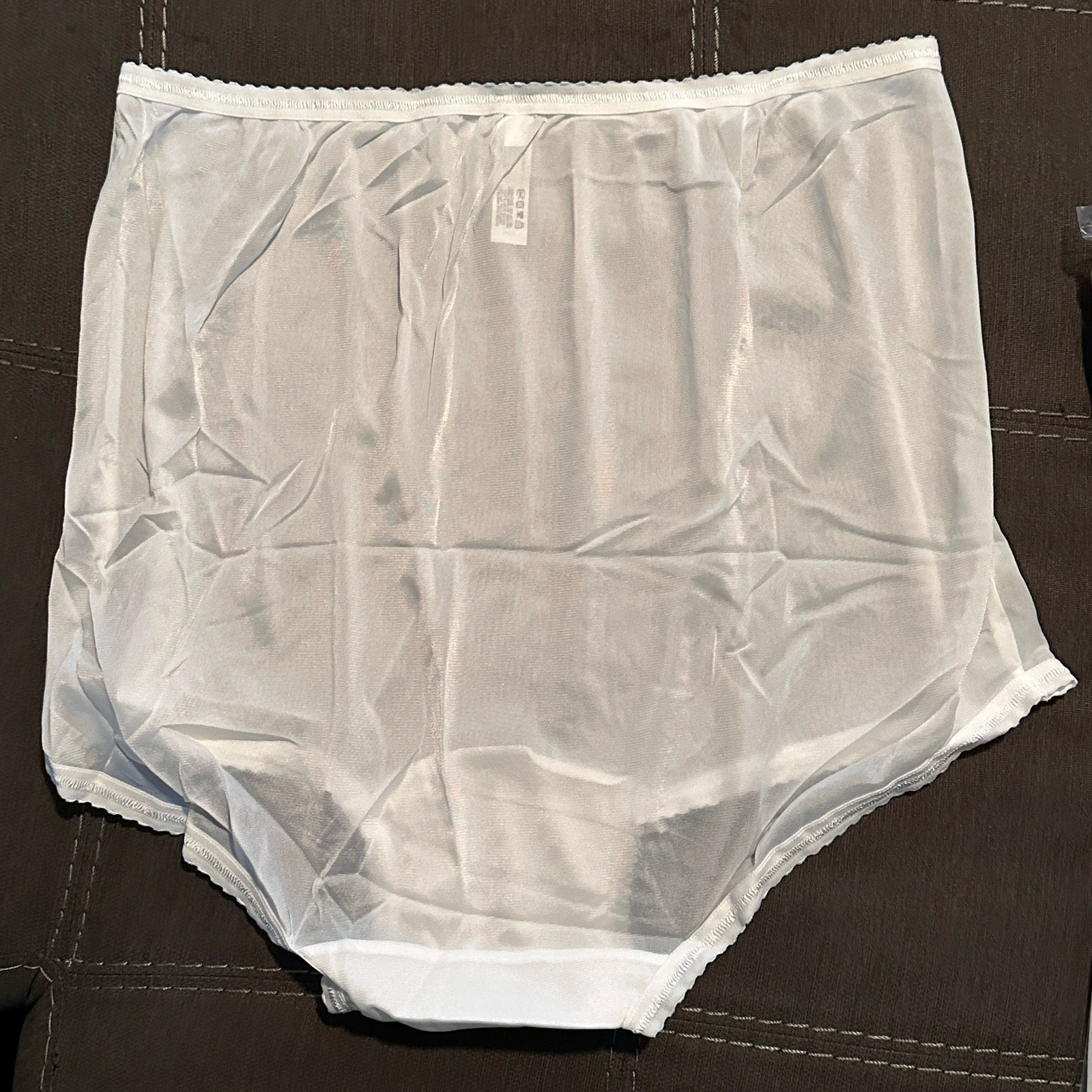3 PAIR Bali 26210 White 2XL/9 100% Nylon Satin Full Cut Brief Panties High Waist