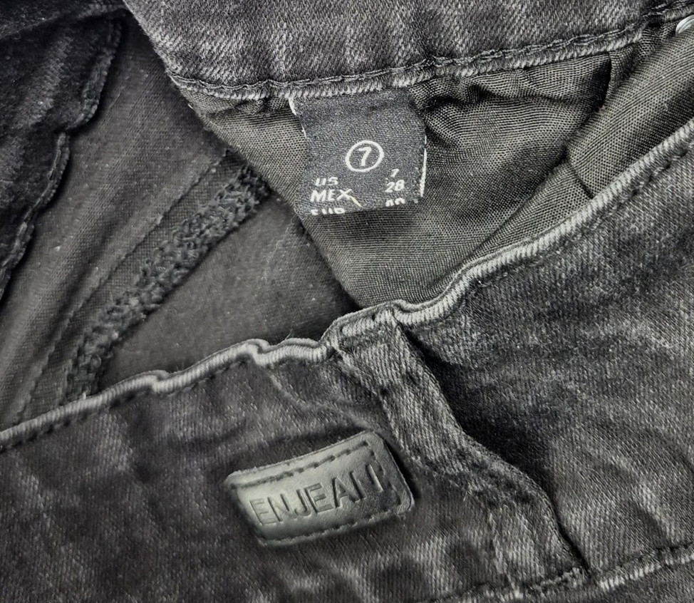 ENJEAN Jeans Juniors 7 Gray Charcoal Wash Skinny High Rise Stretch Denim