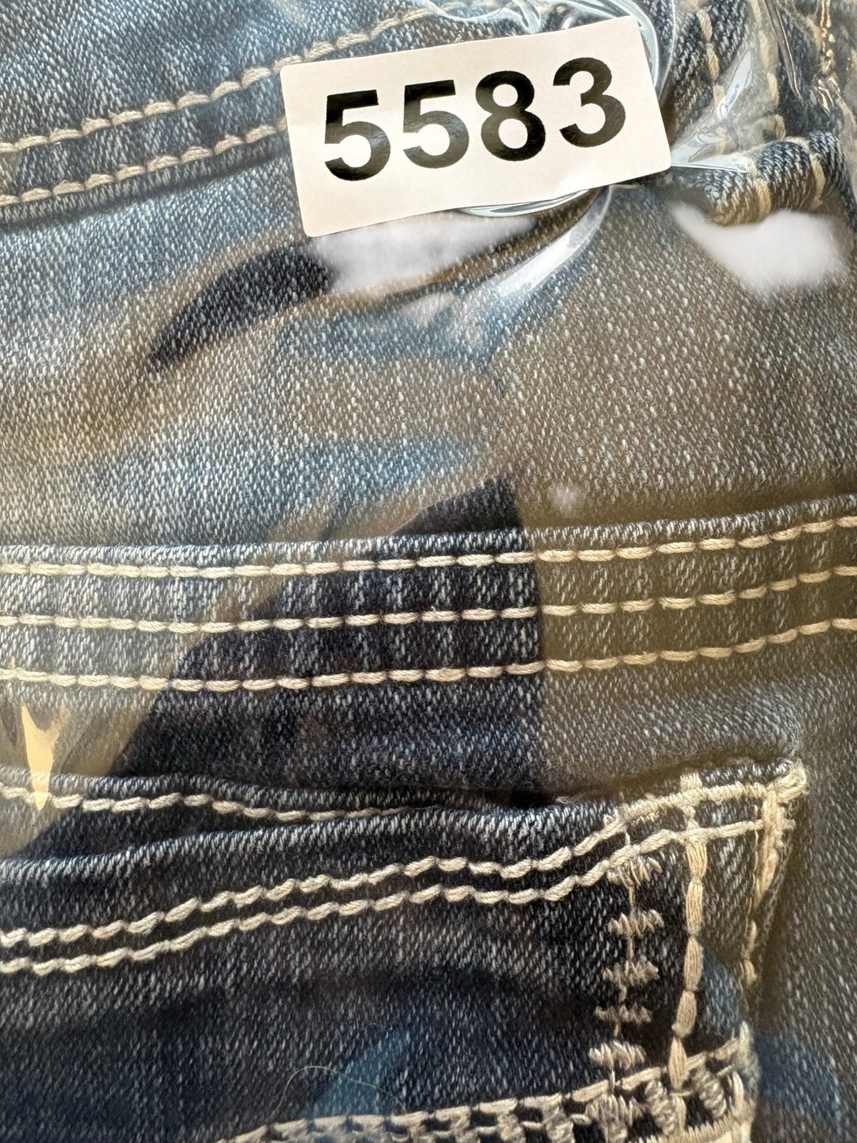 Buckle Salvage Anarchy Straight Relaxed Jeans Mens 32 Large Blue Distressed BKE