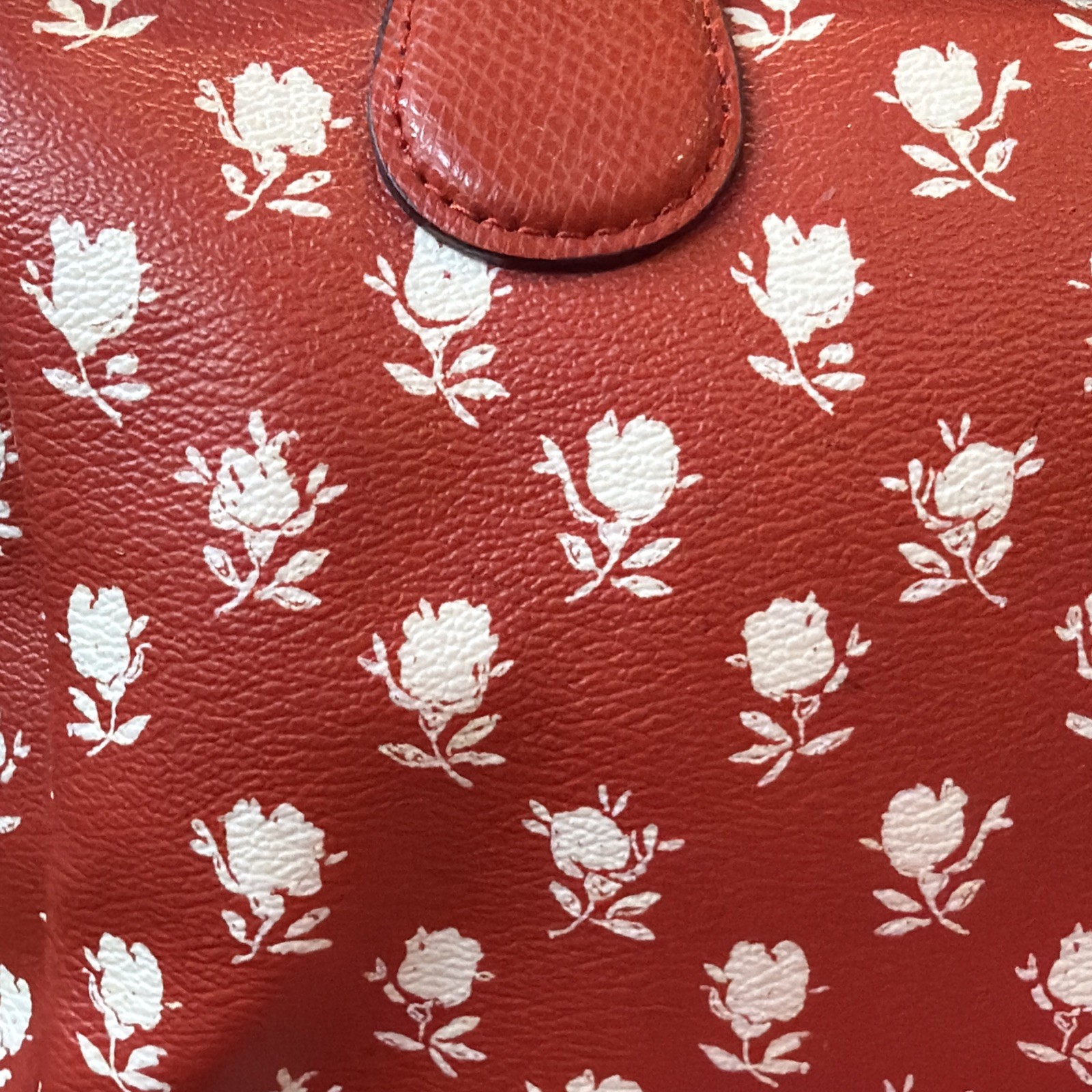 Coach Mini BENNETT Satchel In Floral Print Coated Canvas RED Crossbody