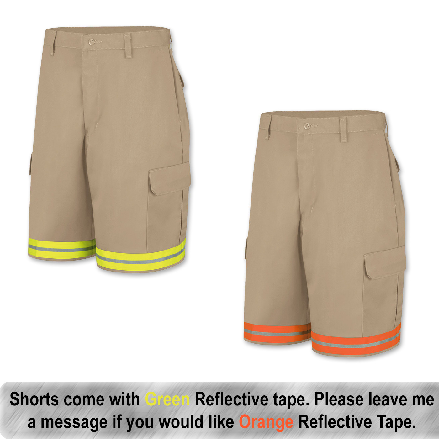 Brand New Red Kap Reflective Cargo Work Shorts Men’s Hi Vis Industrial Uniform