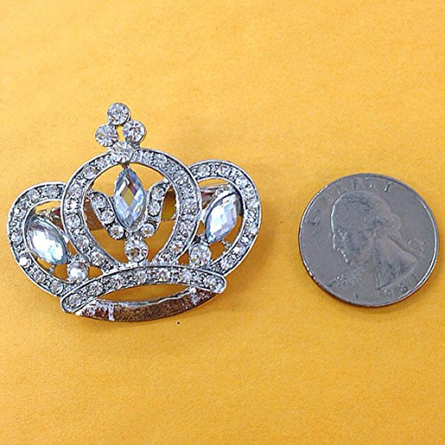 Vintage Inspired Crown pin/Brooch 37mm x 43mm use for Wedding Bouquet Bridal …