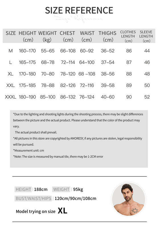 AMORESY Men Glitter Tracksuits Long Sleeve Fitness Overalls Gymnastics Leotards