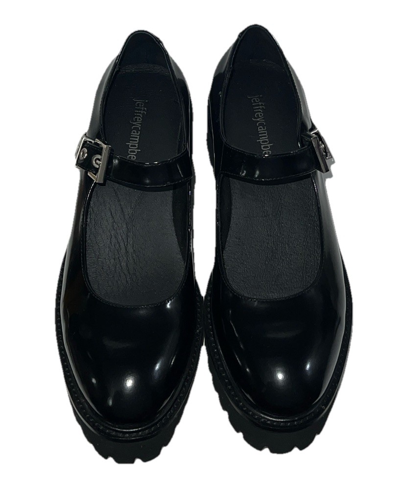 Jeffrey Campbell Mary Jane platform Black Buckle Ansley Women 6.5