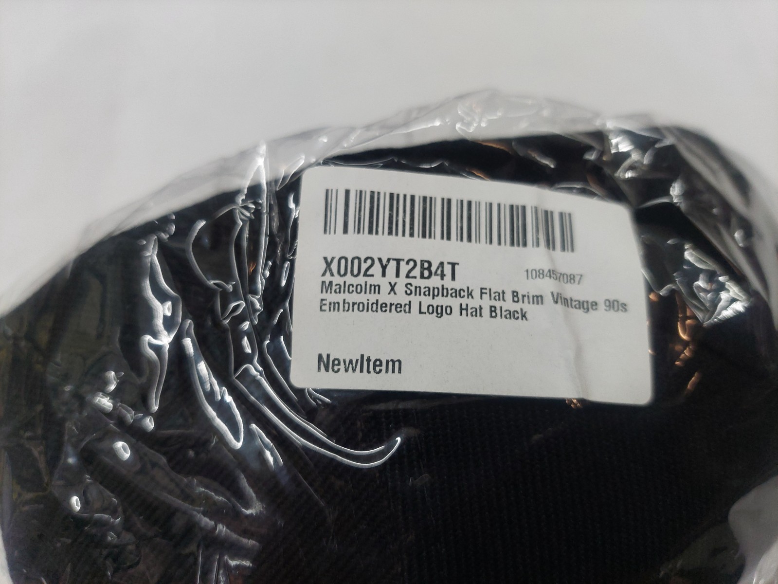 Malcolm X hat cap black flat bill brim snapback embroidered logo NEW!