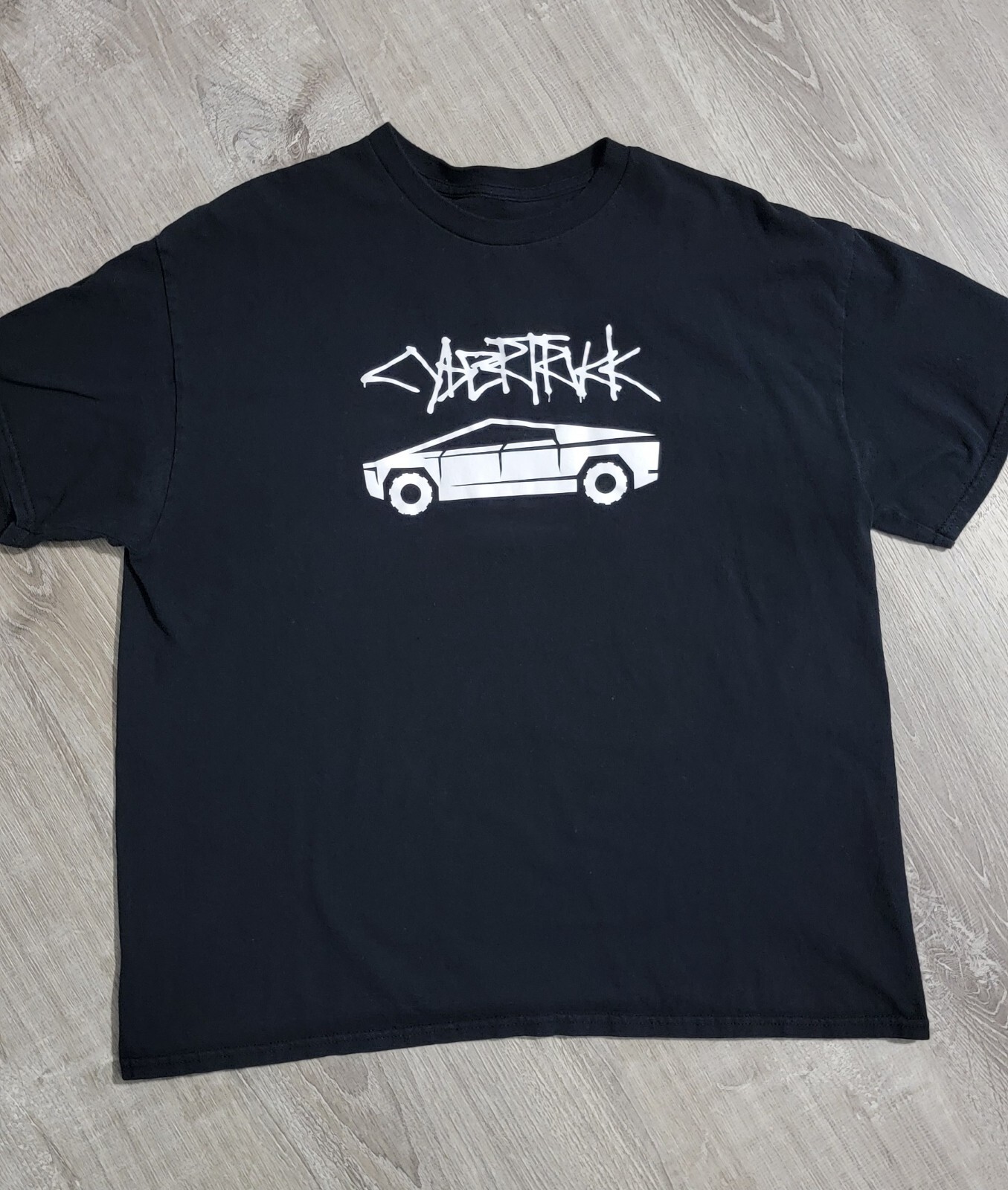 Tesla Cybertruck T-shirt Small – XL Black With White Logo/Truck