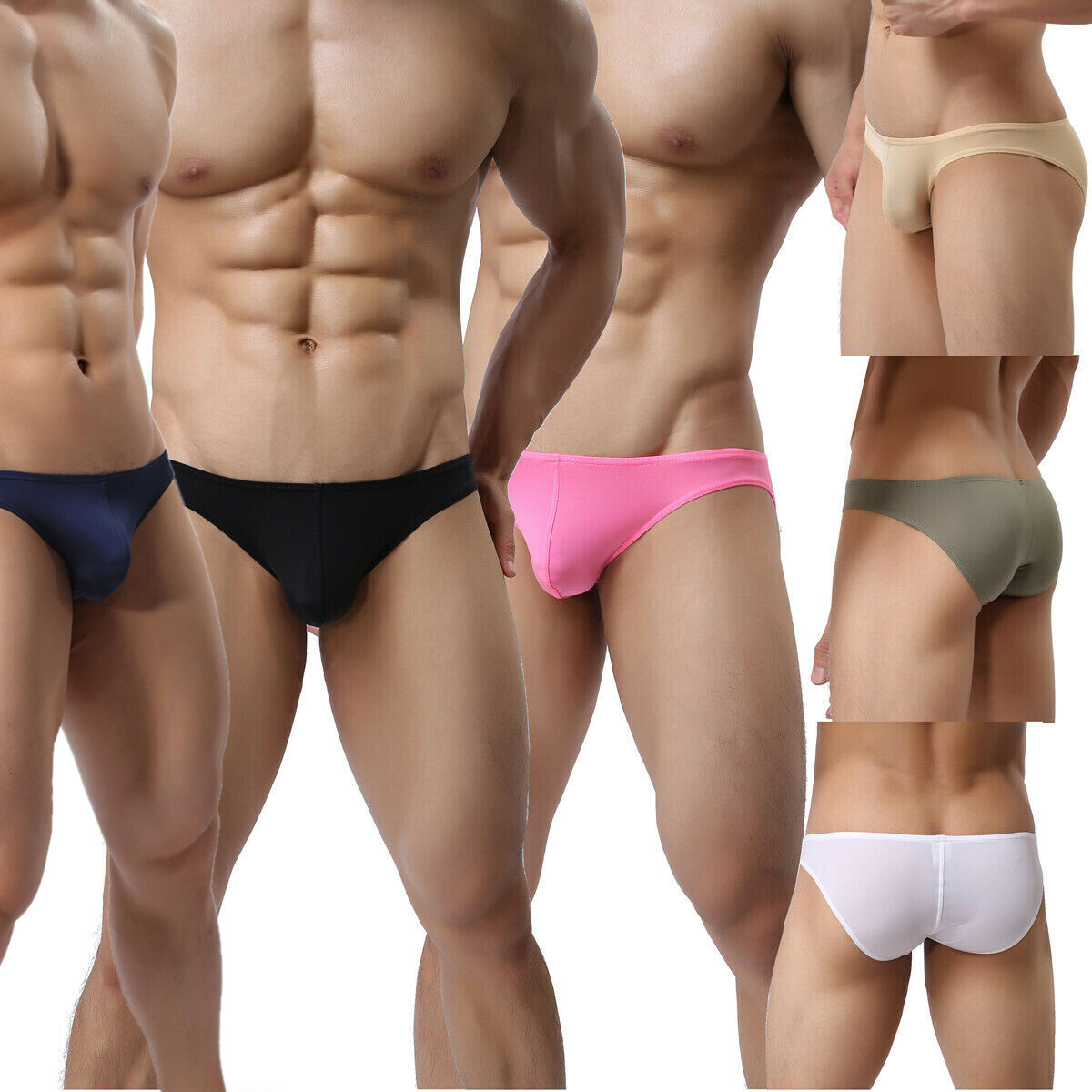 Men Briefs Pant Middle Trousers Seamless Thin Tight Gym Male Underwear Nightwear