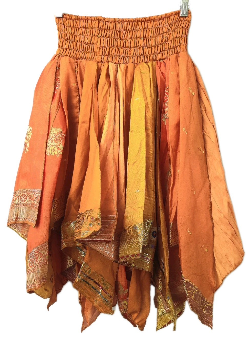 ~tav~ Silk Gypsy Fairy Pixie Peasant Asymmetrical Boho Handkerchief Skirt ~ #427