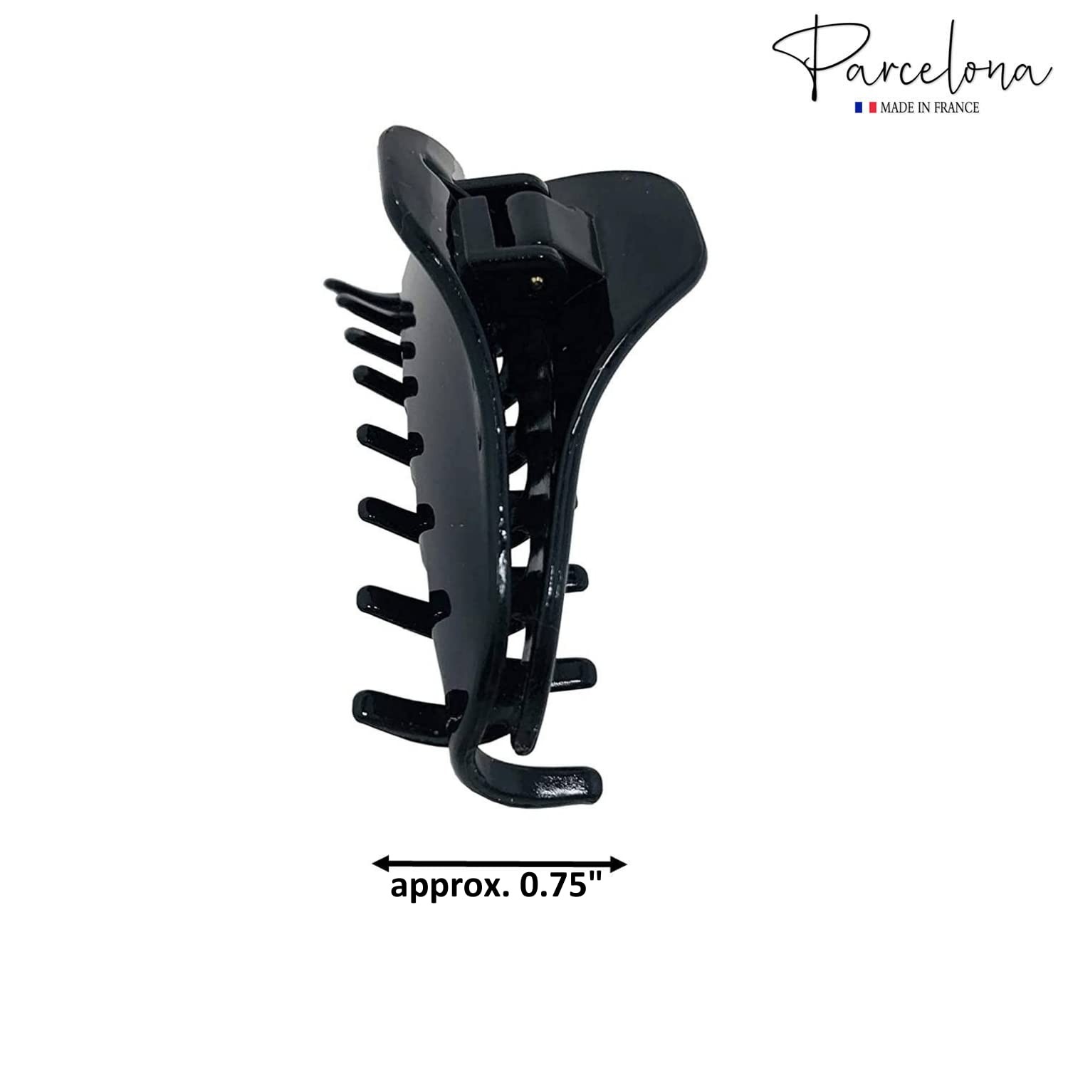 Parcelona French Boss Thin 3 1/2″ Medium Celluloid Jaw Hair Claw for Women