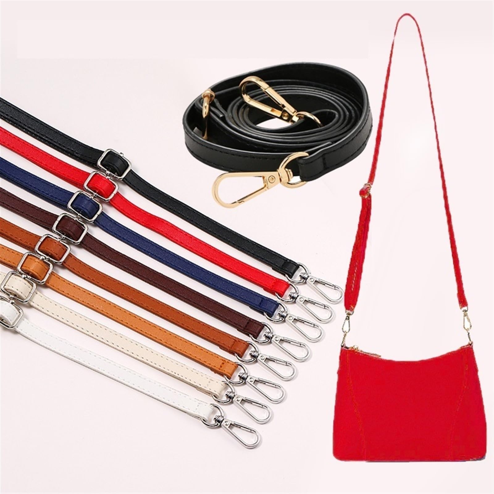 Adjustable Leather Purse Strap Replacement Crossbody Shoulder Bag Handle Belt