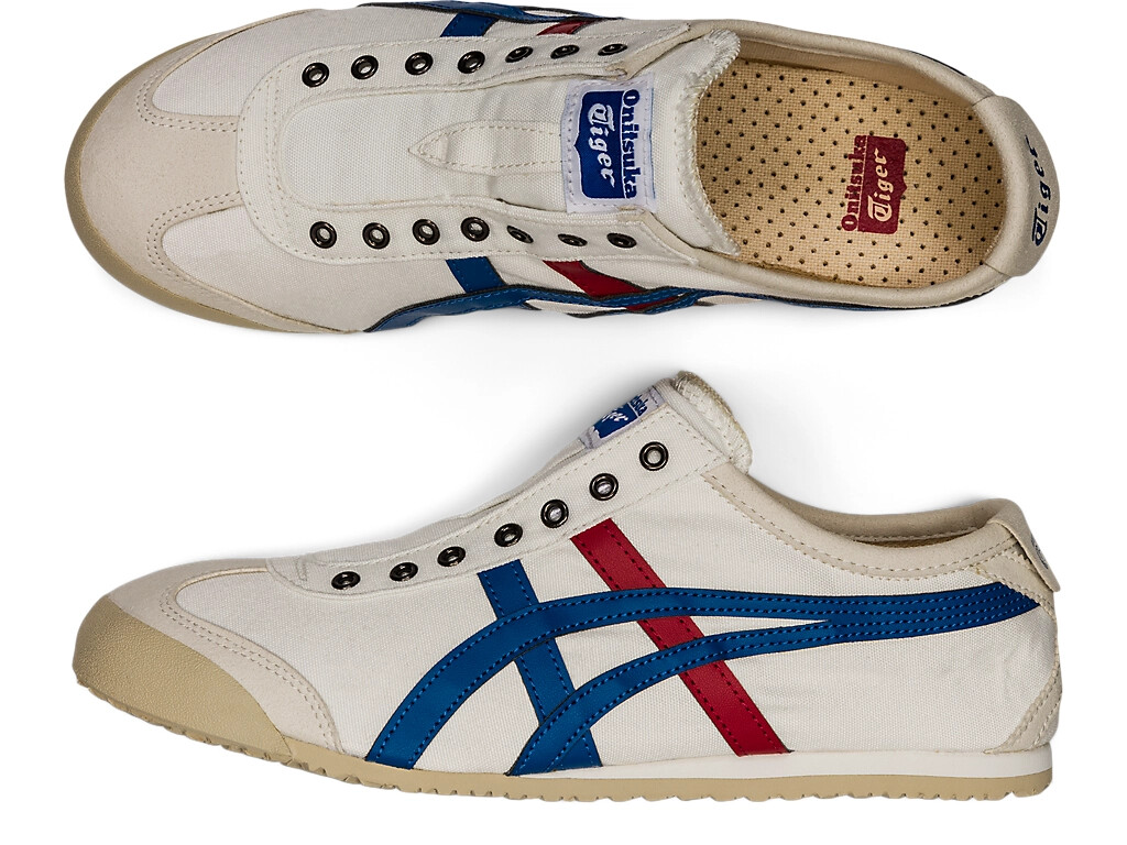 Onitsuka Tiger MEXICO 66 SLIP-ON WHITE TRICOLOR 1183A360 121 US 4-14 Unisex