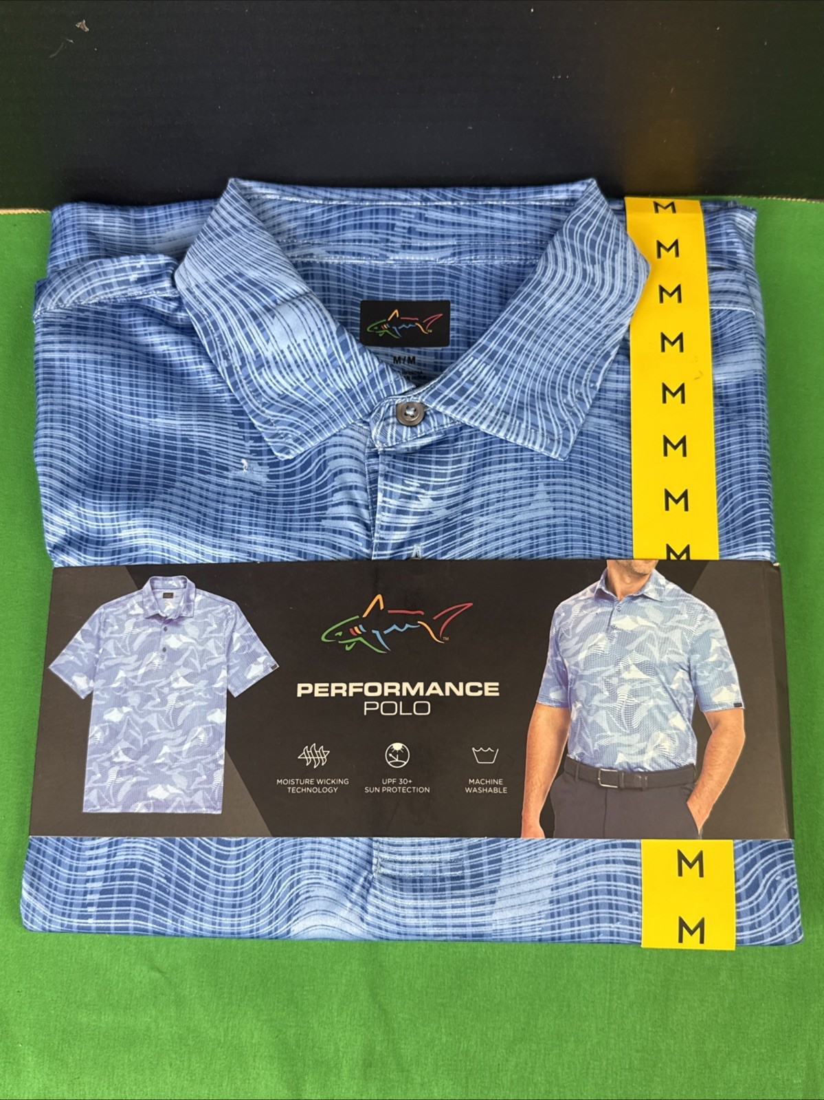Greg Norman Men’s Performance Golf Polo Size M Blue