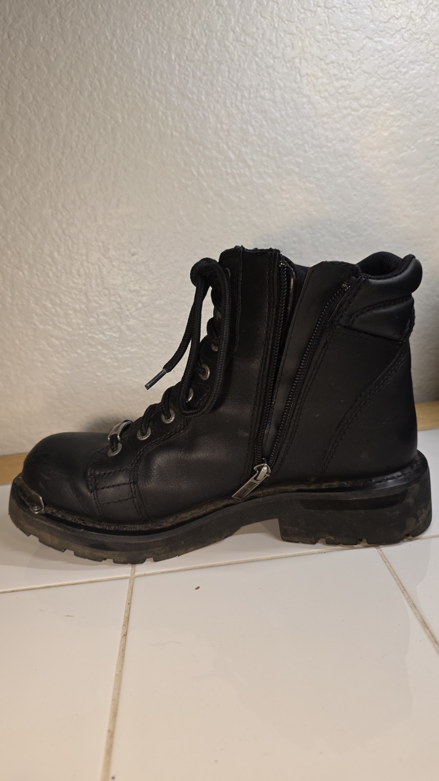 Harley Davidson Maddy Black Combat Boots Womens 8.5
