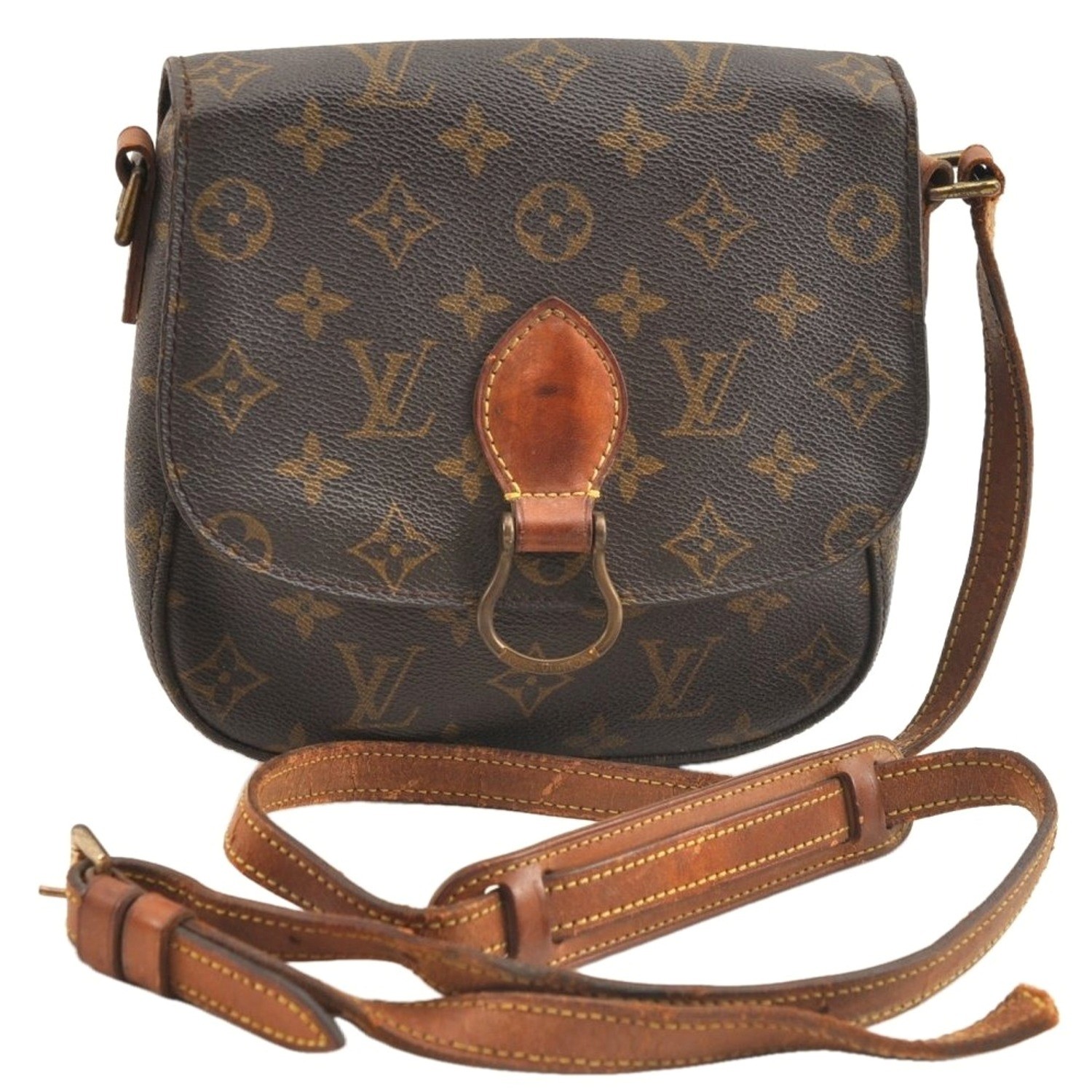 Authentic Louis Vuitton Monogram Saint Cloud MM M51243 Shoulder Cross Bag AC214