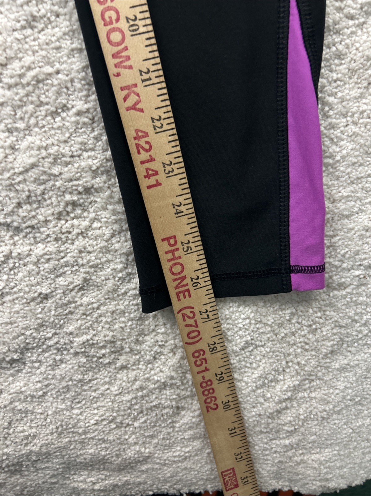 RBX Leggings Black Pink Purple Polyester Spandex Blend Womens Medium Yoga Dance