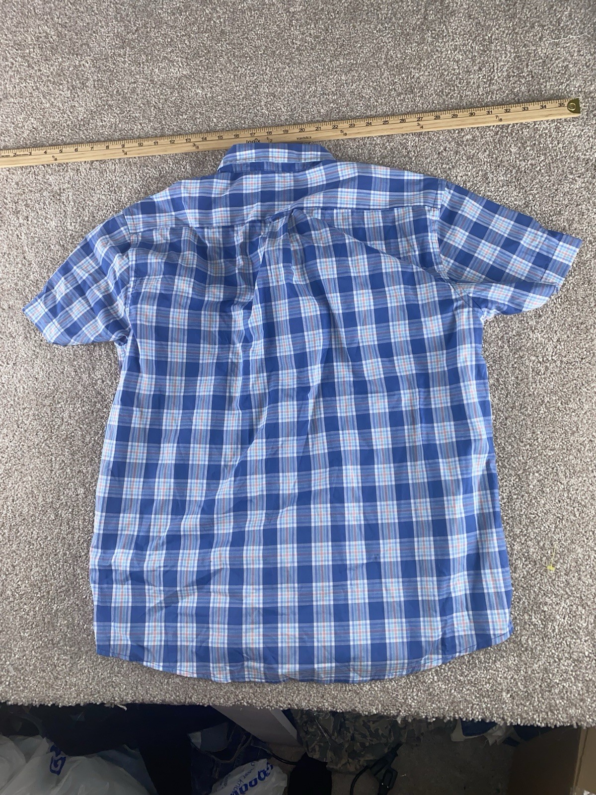 IZOD Bright Cobalt Essen Woven Premium Plaid Shirt Mens XL Preppy Cotton/Poly