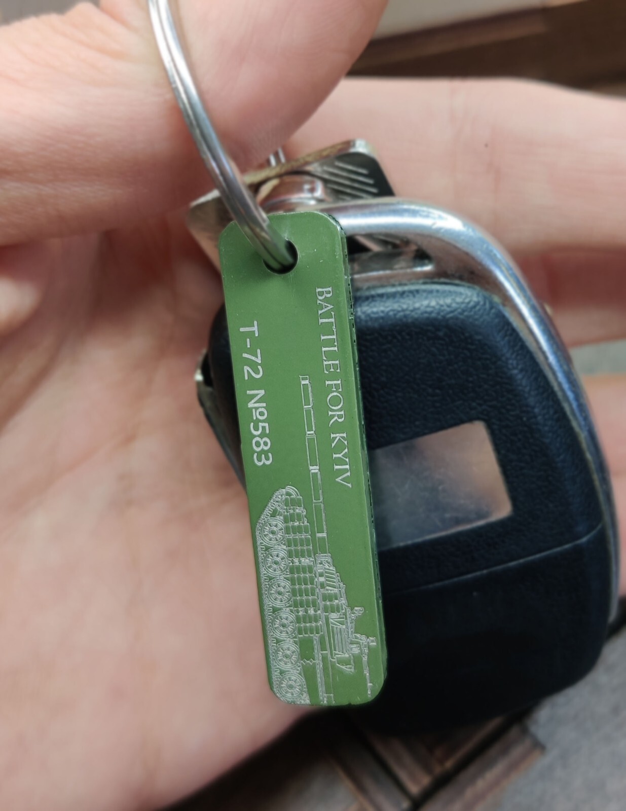 Unique Brutal Mini Keychain, Crafted in Ukraine from Recycled Material