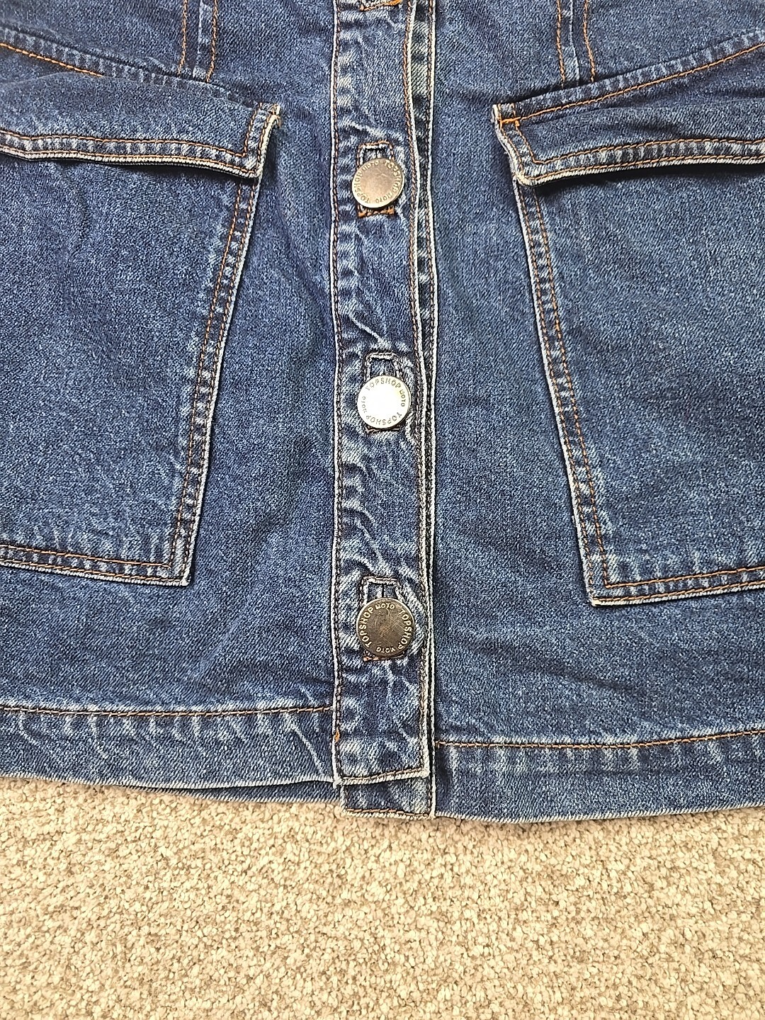 Topshop Moto Skirt Womans 28 Blue Denim Mini City Preppy School College