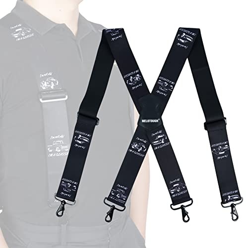 Men’s Suspender 1.5/2 Inch Wide Suspenders Full Elastic X 2 inch Classic Car