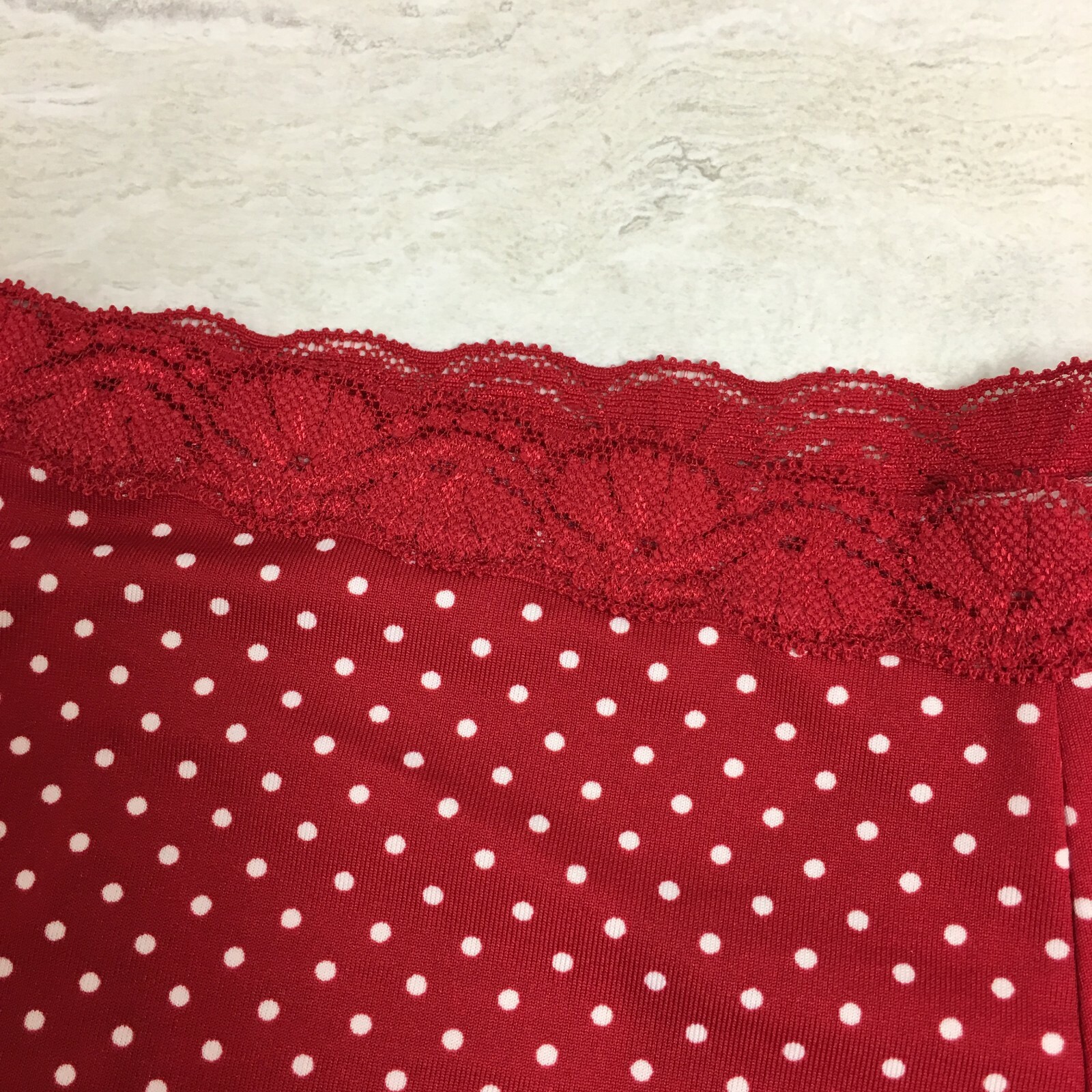 4-Pack Maidenform Women’s Microfiber & Lace Boyshorts, Red/White Polka Dot, L/7