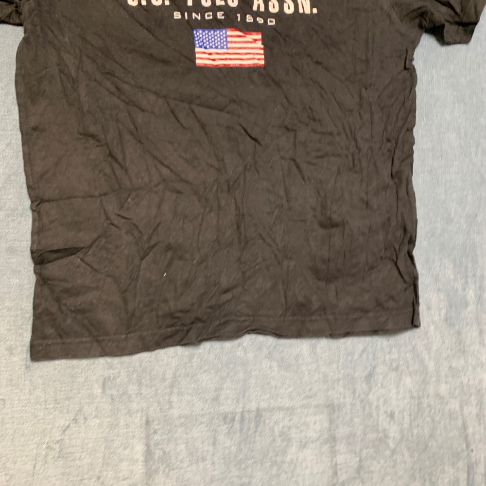 U.S. Polo Assn. T Shirt Mens Medium Black American Flag Graphic Short Sleeve