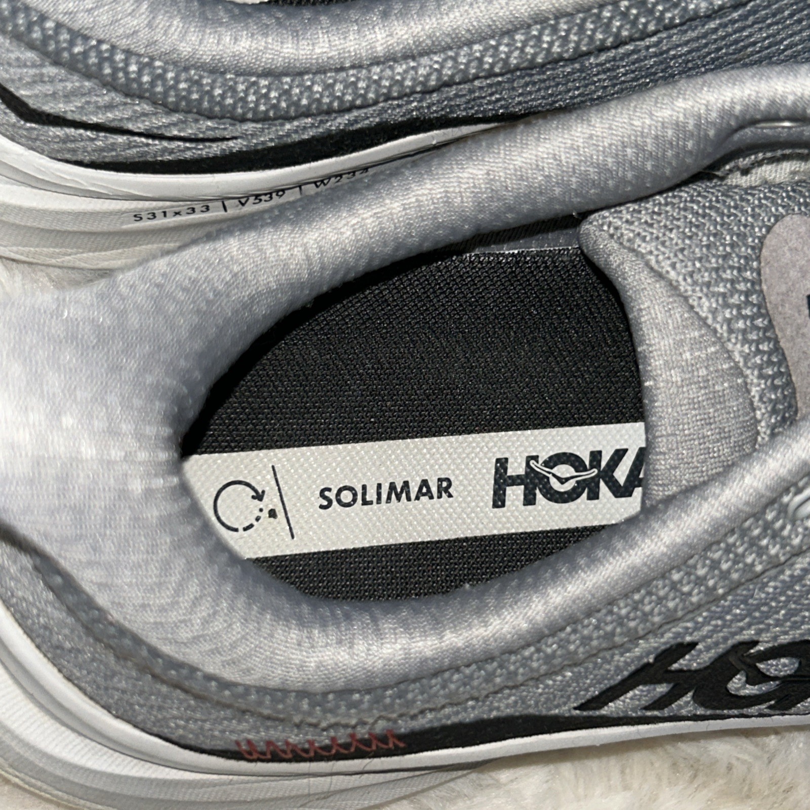 HOKA One One Solimar Gray Black Logo Running Gym Workout Sneakers Mens 13D