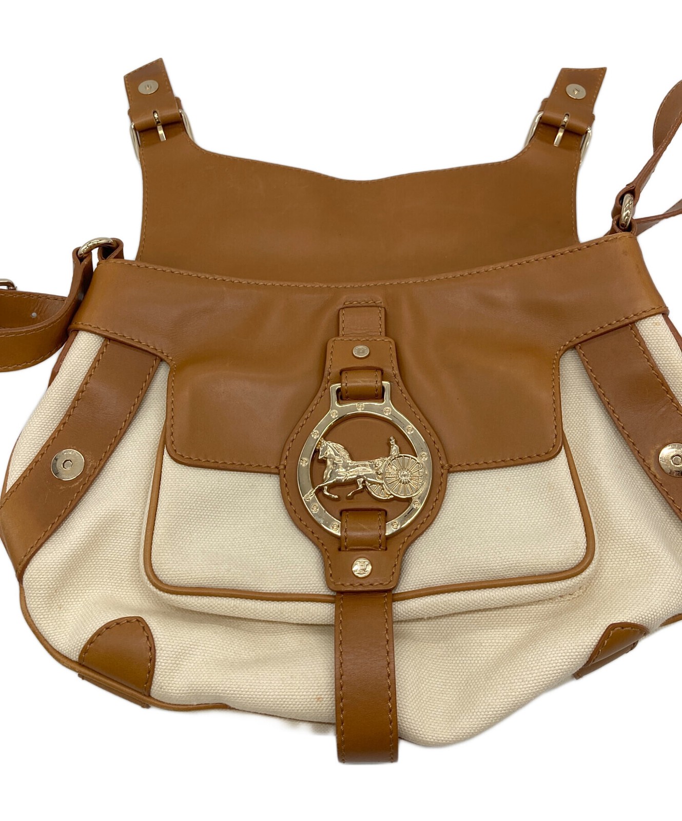 Celine Horse-drawn Carriage Hardware Shoulder Bag Old Made in Italy #TFB5398