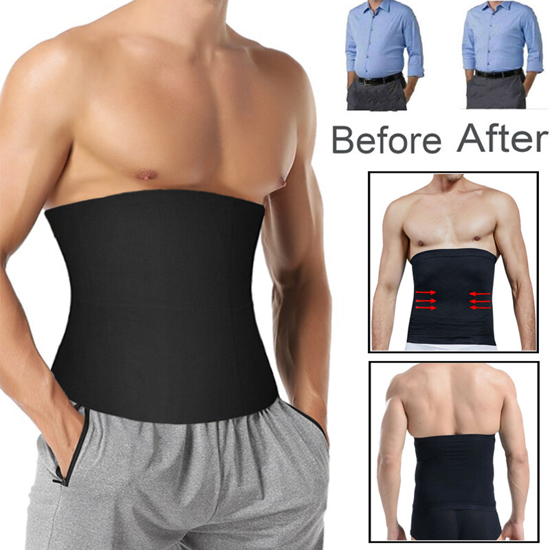 Mens Tummy Tuck Belt Body Shaper Seamless Control Slimming Trimmer Waist Trainer