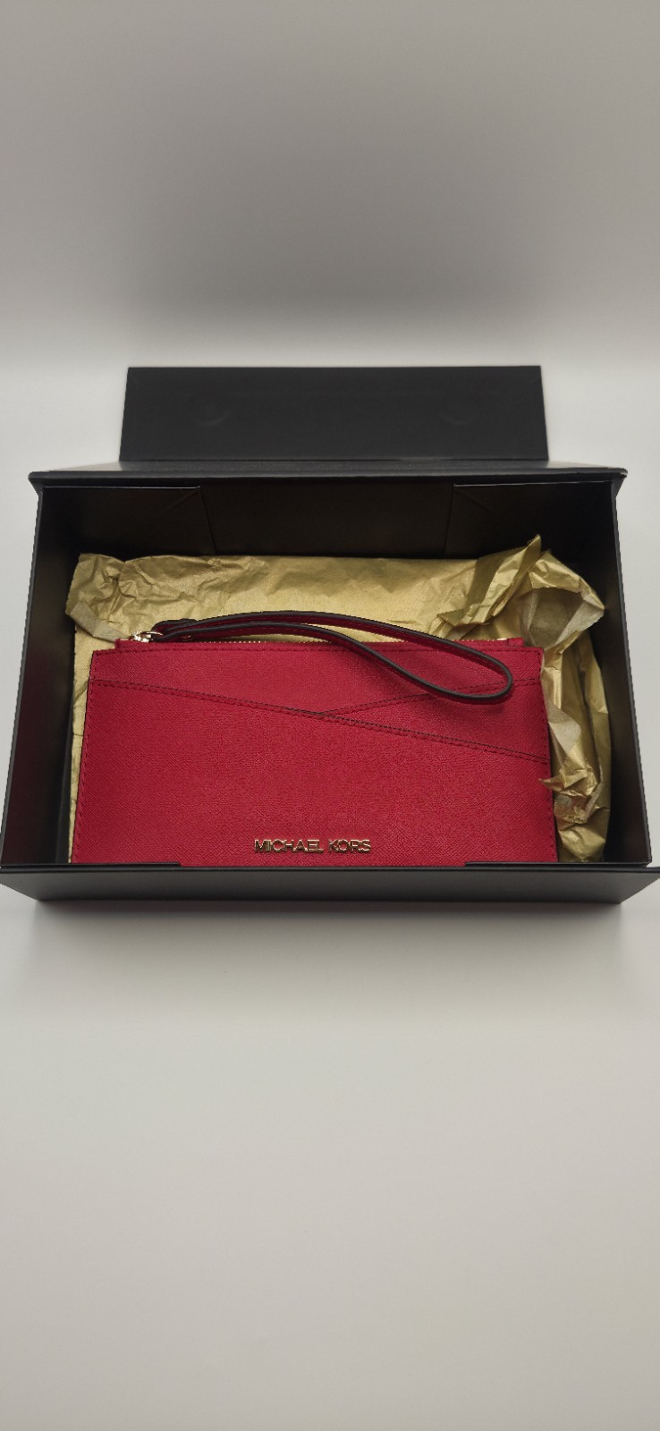 Michael Kors Women’s Jet Set Medium Logo Crossover Wristlet Carmine Pink