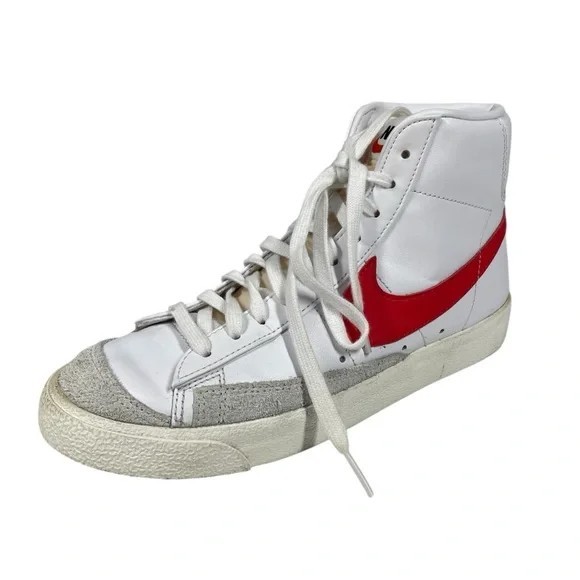 Nike Blazer ‘77 Mid Sneakers Retro Vintage Mens 7.5 White Red Blue BQ6806-11