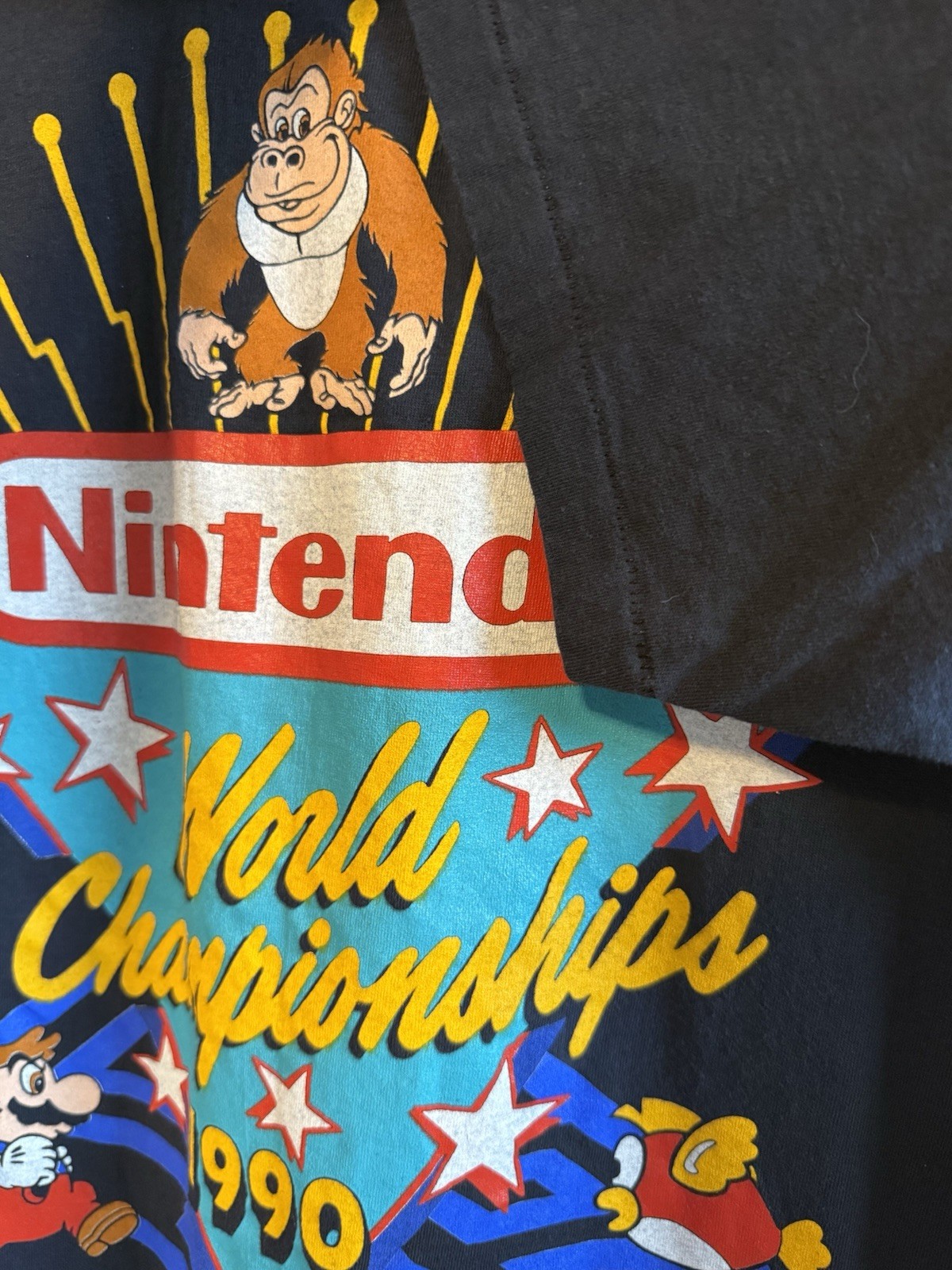 RARE 1990s Nintendo NES Vintage World Championship T-Shirt Donkey Kong Mario XL