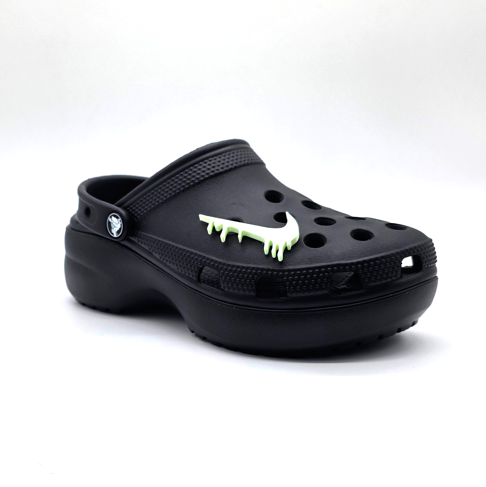2 Dripping Nike Style Swoosh Croc Charms Glow in the Dark Hype Shoe Accessories