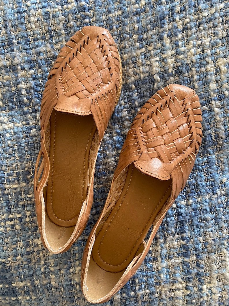 Tan Leather Huarache Espadrille Sandals Handmade Boho Shoes FREESHIP USA