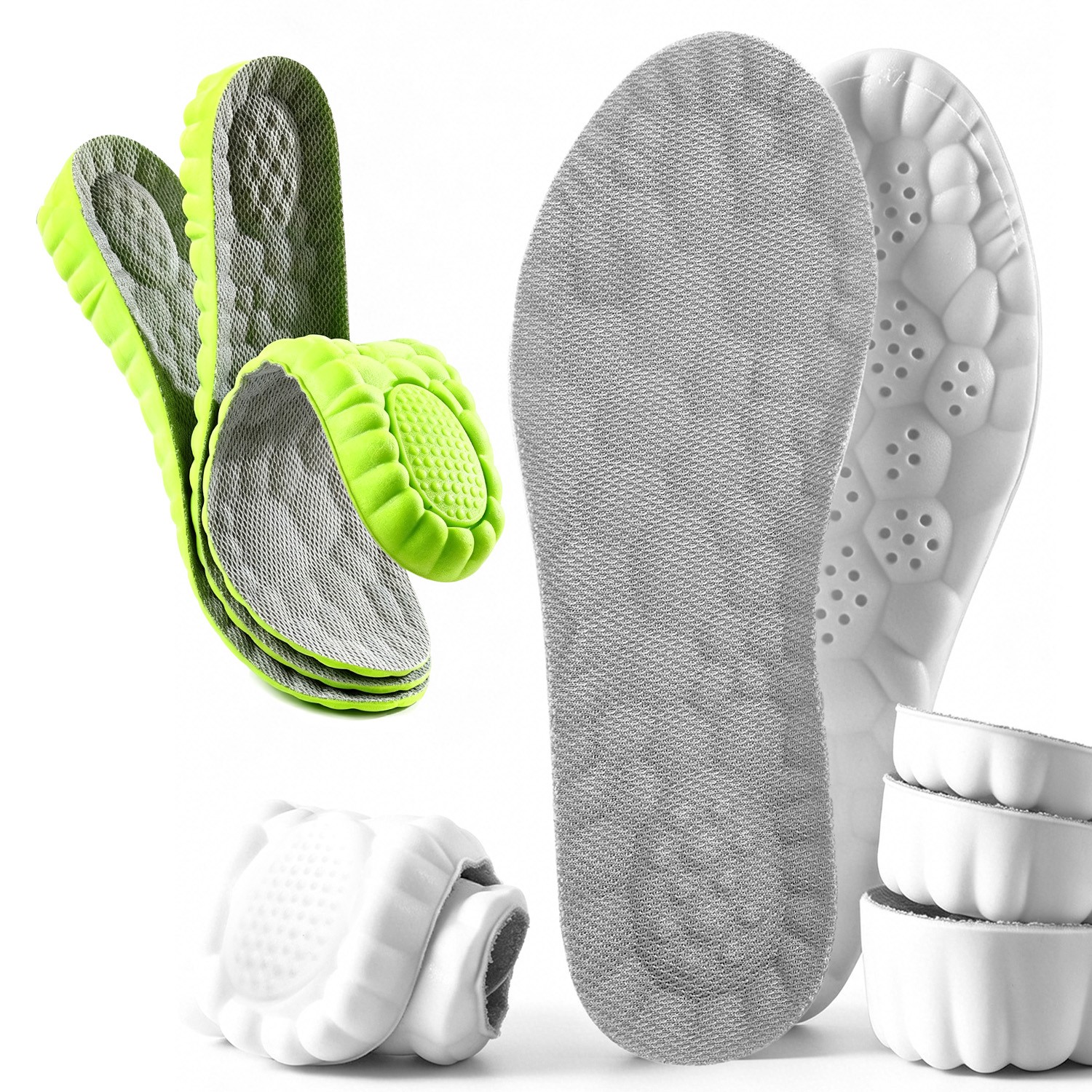 4D Cloud Height Increasing Insoles Anti-Stink & Sweat-Absorb Unisex for US 7-12