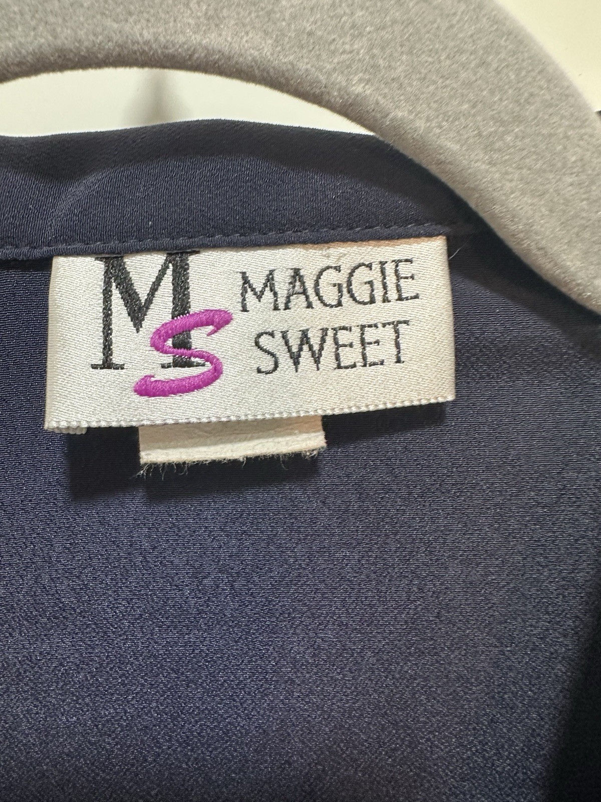 Vintage Maggie Sweet 3X Navy Blue Short Sleeve Camp Button-Up Blouse 80s-90s