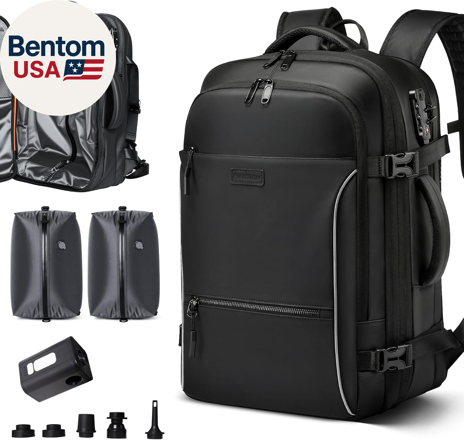 Vacuum Backpack Travel, 70L Expandable Carry on Backpack with Compression System