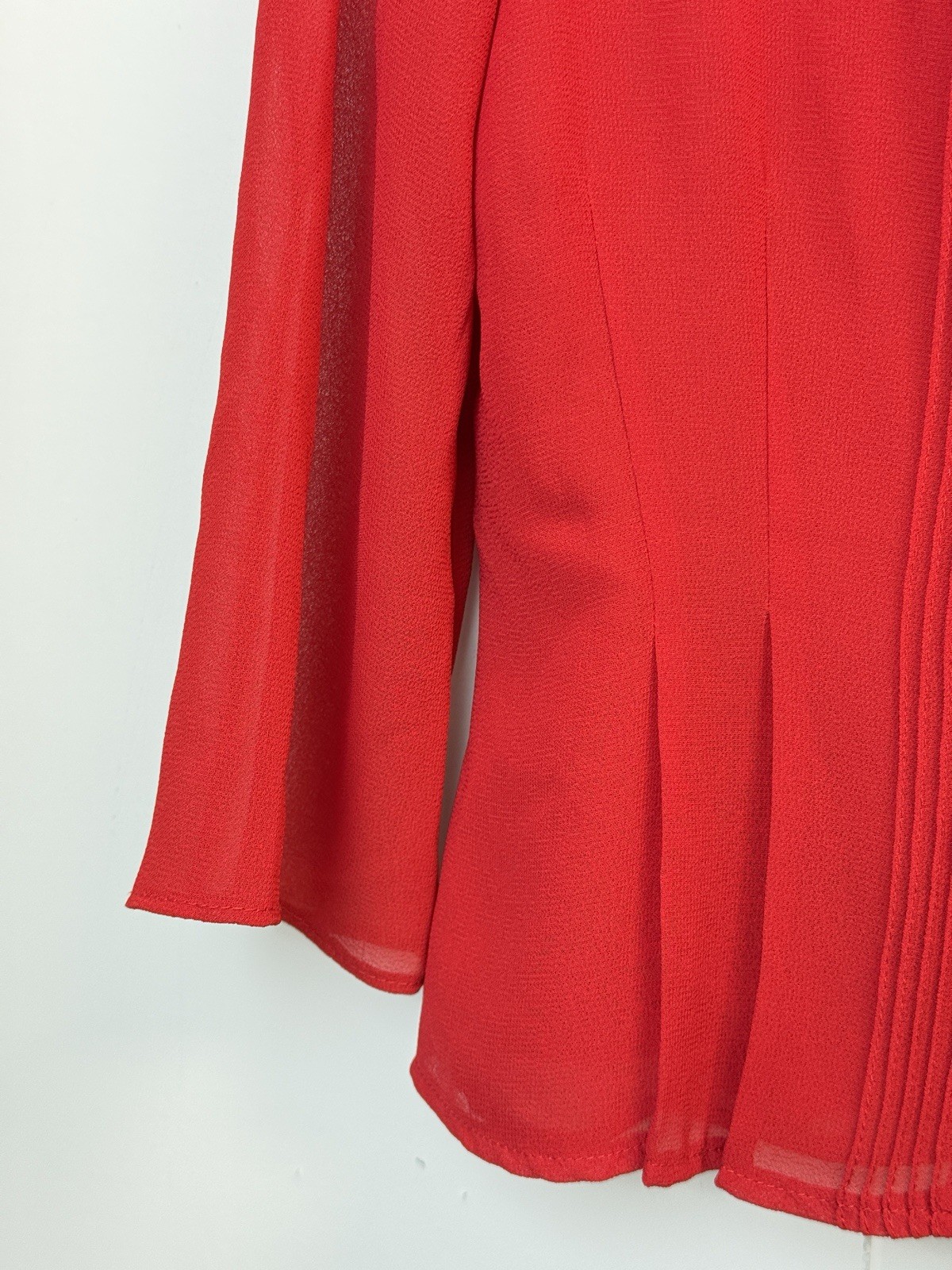 Danny & Nicole 2 Piece Skirt Suit 6P Pleated Career Business Office Dressy Red